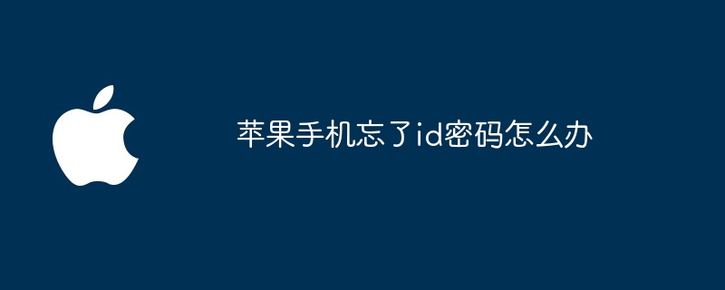 苹果手机忘了id密码怎么办