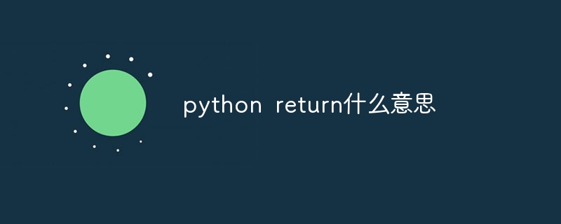 python return什么意思