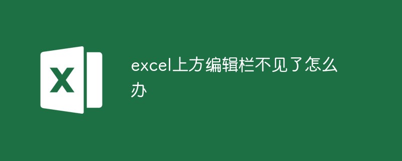 excel上方编辑栏不见了怎么办（不见了.编辑.excel.....）